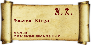 Meszner Kinga névjegykártya